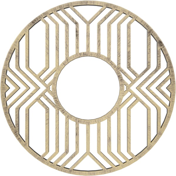 Ekena Millwork Empire Architectural Grde PVC Pierced Ceiling Medallion, Antiqued Pale Gold, 36"OD x 13 1/8"ID x 1"P CMPP36EPAPG - main